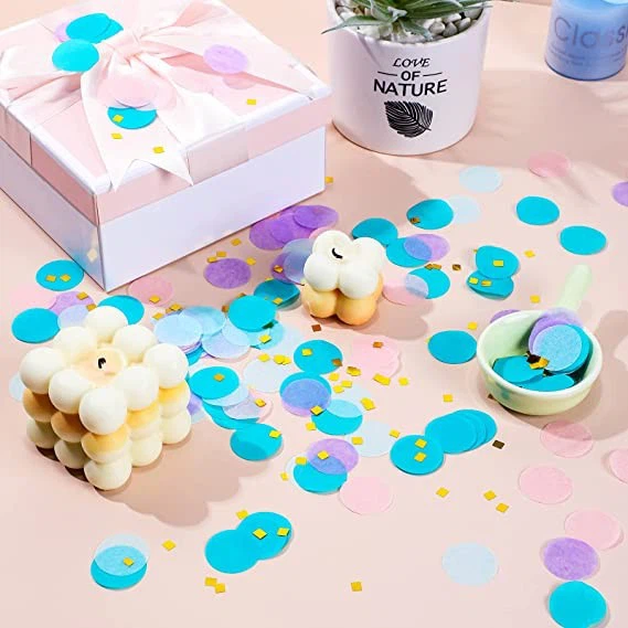 Tissue Paper Confetti Round, Multicolor Tissue Paper Confetti
